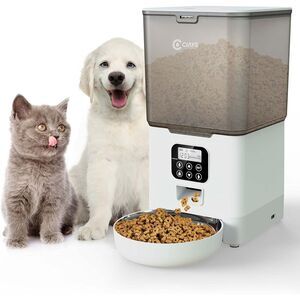 Automatic Pet Feeder, 4L, White, Plastic and Stainless Steel, 6 Meals Per Day
